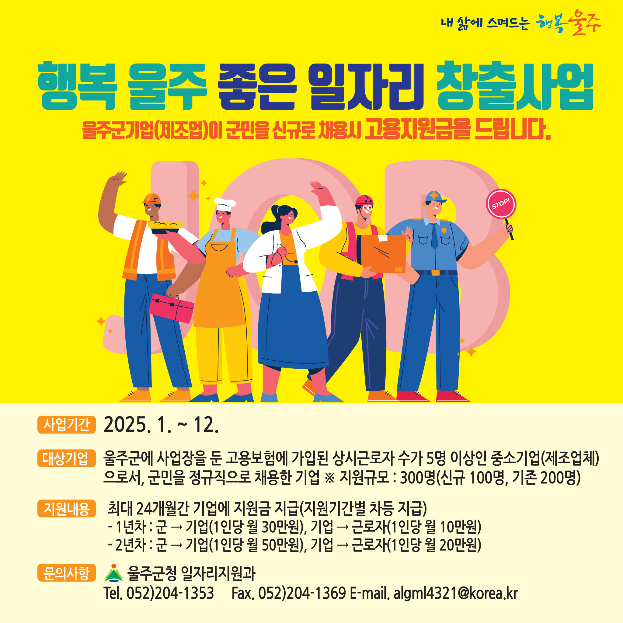 [울주군청2025년 행복 울주, 좋은 일자리 창출사업 안내